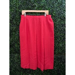 VTG Lucia, Red Front Pleated Skirt, Women’s Size 14 Made in the USA